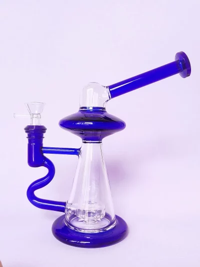7.5" Mini UFO Glass Bong | Blue Nebula