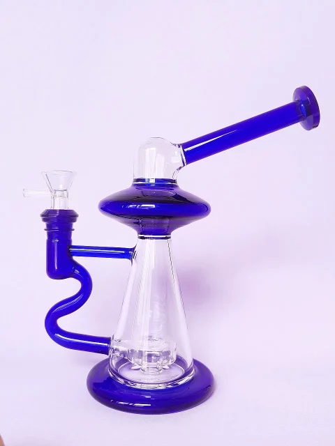 7.5" Mini UFO Glass Bong | Blue Nebula