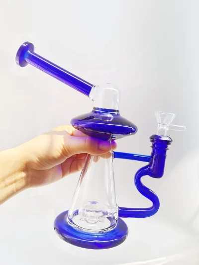 7.5" Mini UFO Glass Bong | Blue Nebula - Image 5