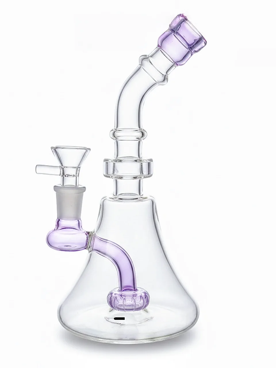 7.5" Minimal Purple Glass Beaker Bong with Disc Perc