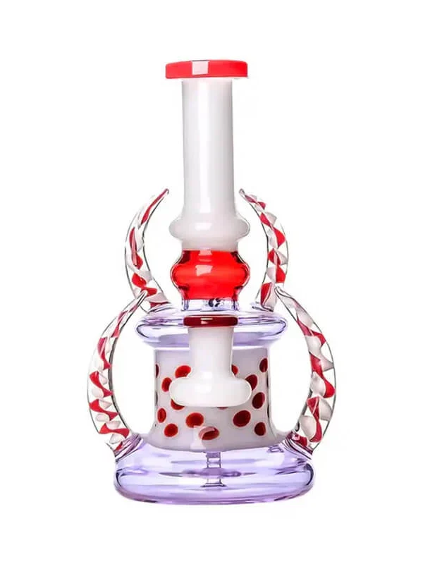 7.5" Spiral Horns Mini Horned Polka Dot Dab Rig