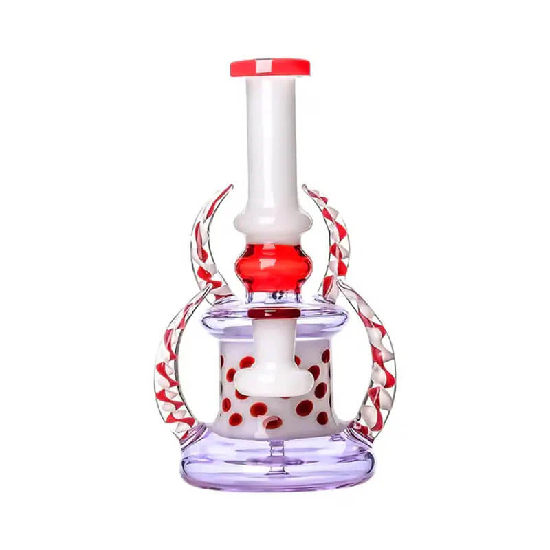 7.5" Spiral Horns Mini Horned Polka Dot Dab Rig