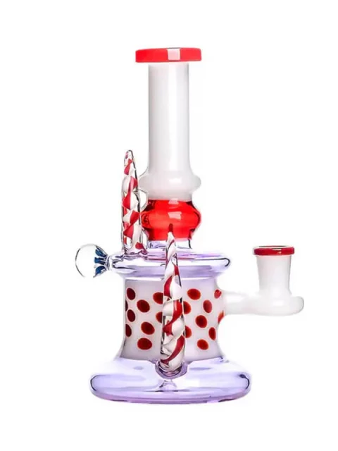 7.5" Spiral Horns Mini Horned Polka Dot Dab Rig