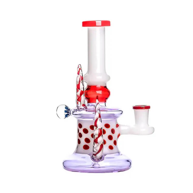 7.5" Spiral Horns Mini Horned Polka Dot Dab Rig