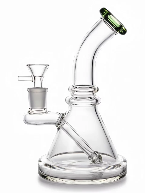 7 Minimal Green Accent Glass Bong