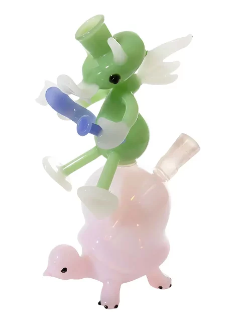 7” Elf & Turtle Art Fairy Tale Glass Bong