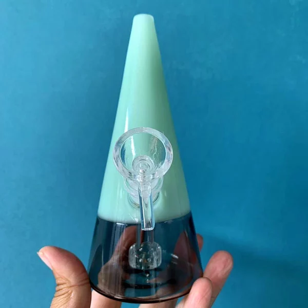7" Jade Green Steeple Bong with Disc Perc