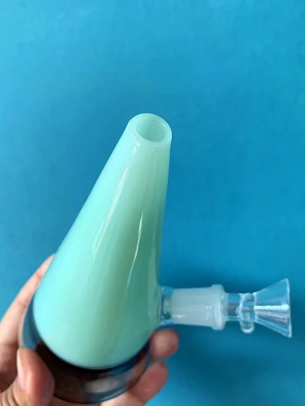 7" Jade Green Steeple Bong with Disc Perc
