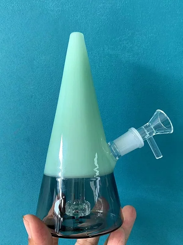 7" Jade Green Steeple Bong with Disc Perc