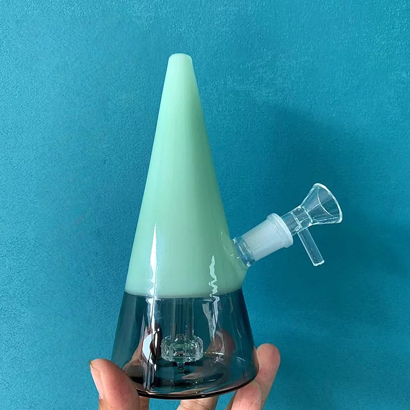 7" Jade Green Steeple Bong with Disc Perc
