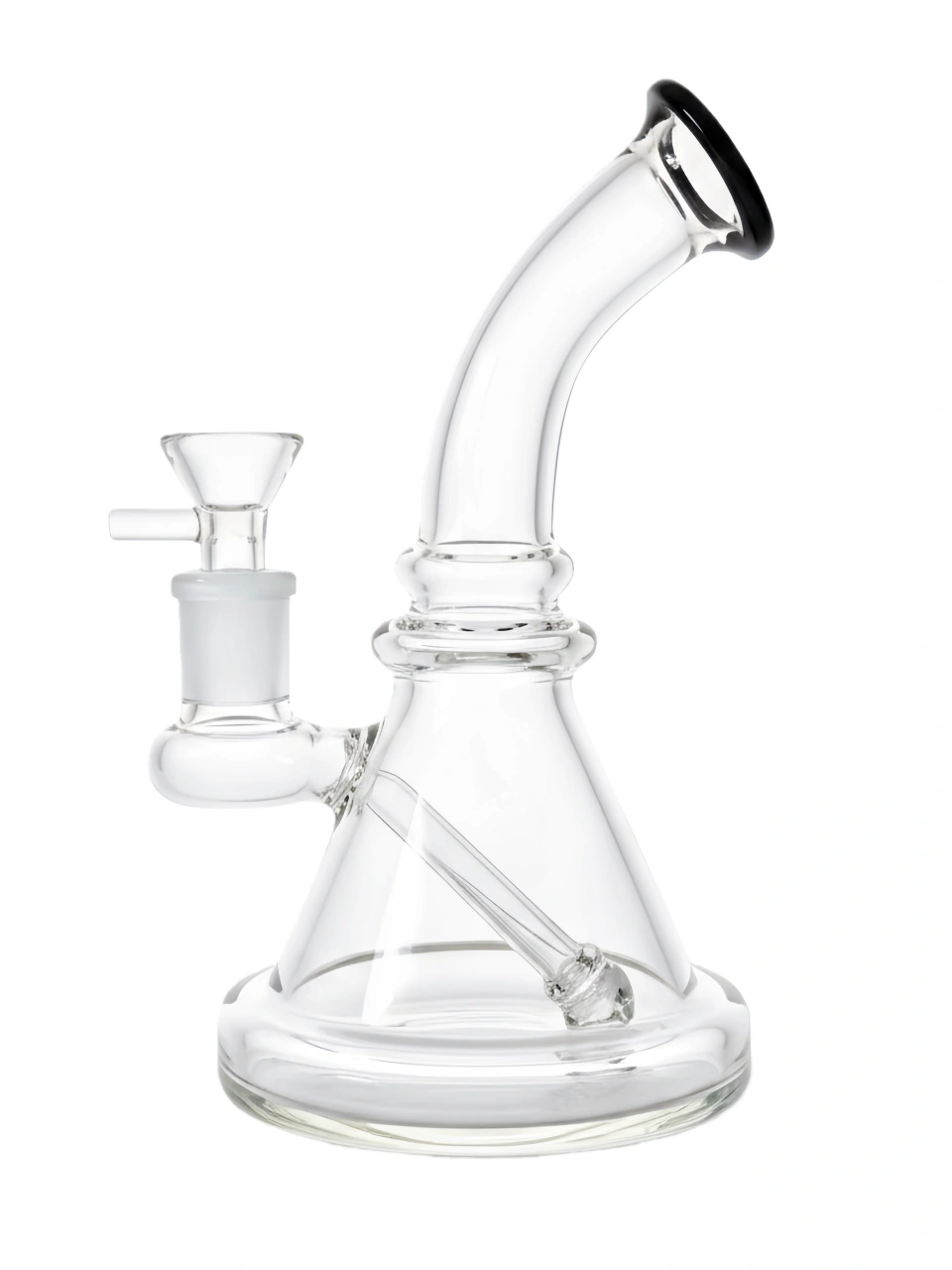 7" Minimal Black Accent Glass Bong