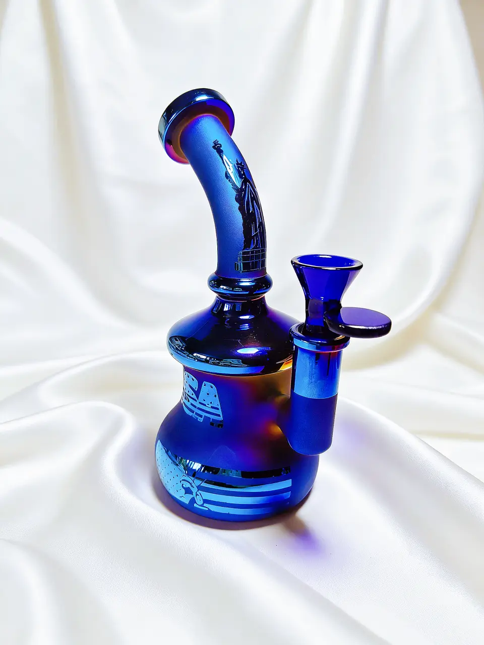 7" Statue of Liberty Blue Mini Glass Bong Rig