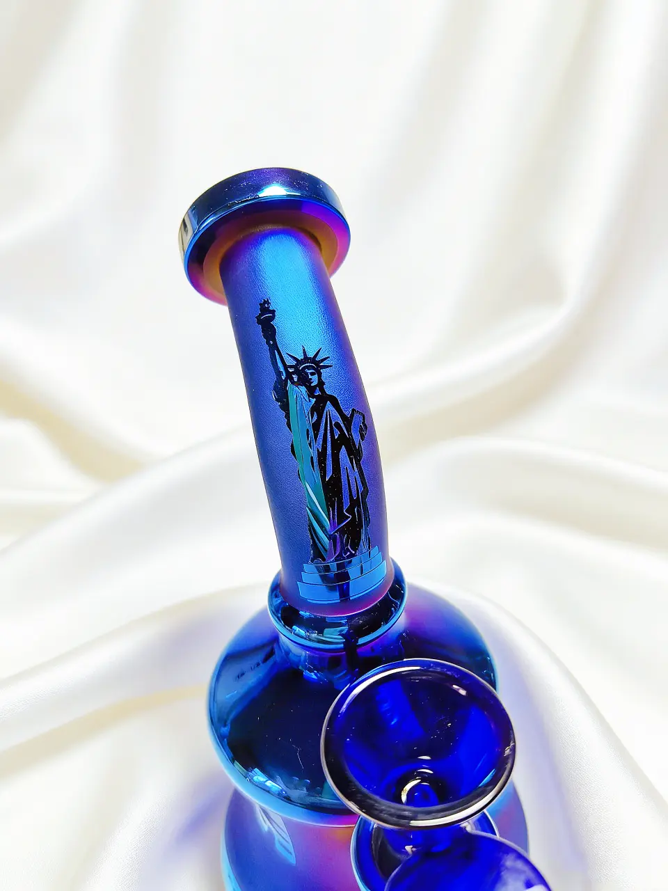 7" Statue of Liberty Blue Mini Glass Bong Rig