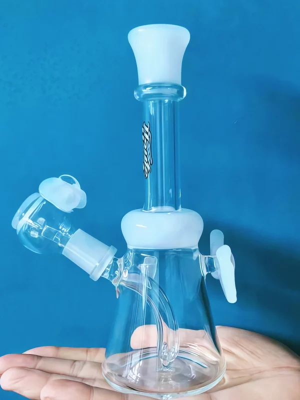7″ Doll-Inspired Glass Bong with White Bow Accents