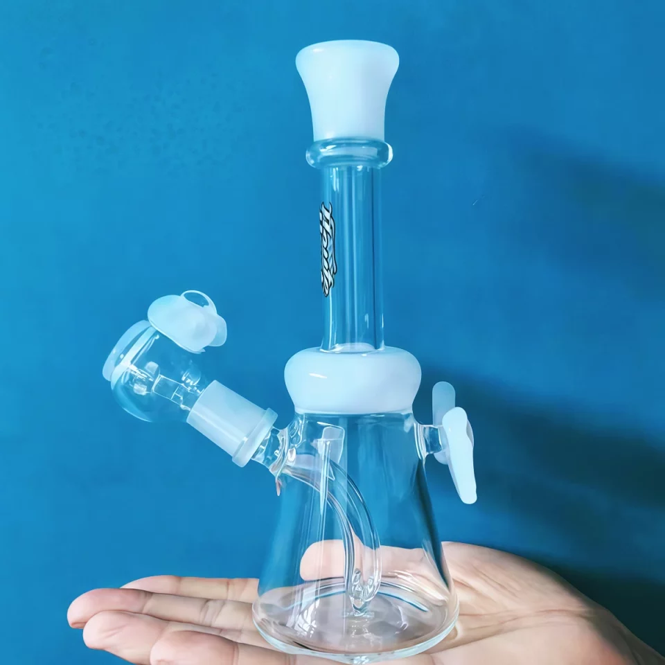 7″ Doll-Inspired Glass Bong with White Bow Accents