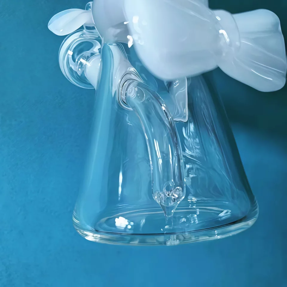 7″ Doll-Inspired Glass Bong with White Bow Accents