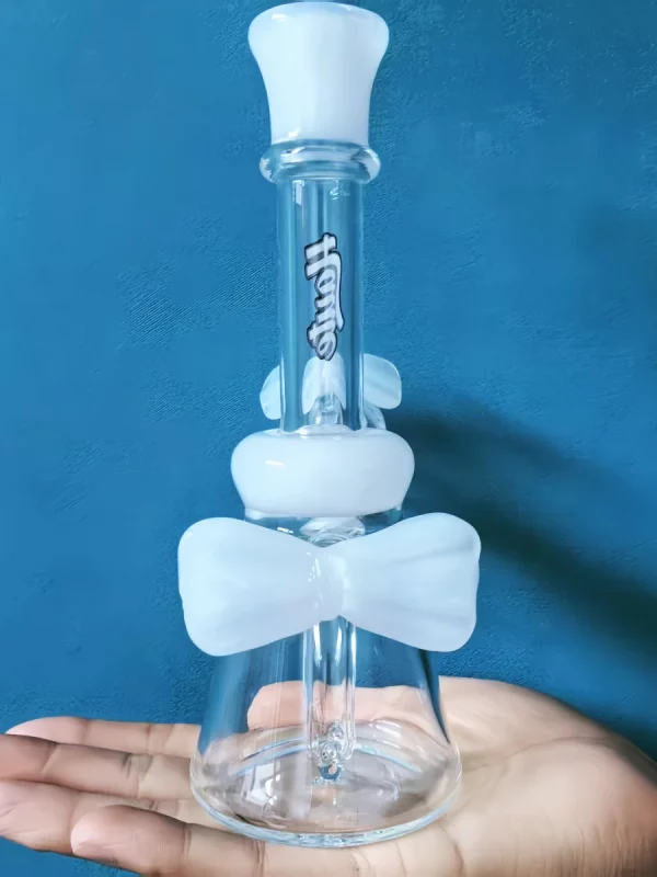 7″ Doll-Inspired Glass Bong with White Bow Accents