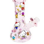 8" 5mm Adorable Light Pink Hello Kitty Beaker Bong