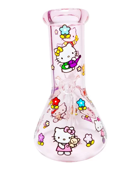 8″ 5mm Adorable Light Pink Hello Kitty Beaker Bong 8" 5mm Adorable Light Pink Hello Kitty Beaker Bong