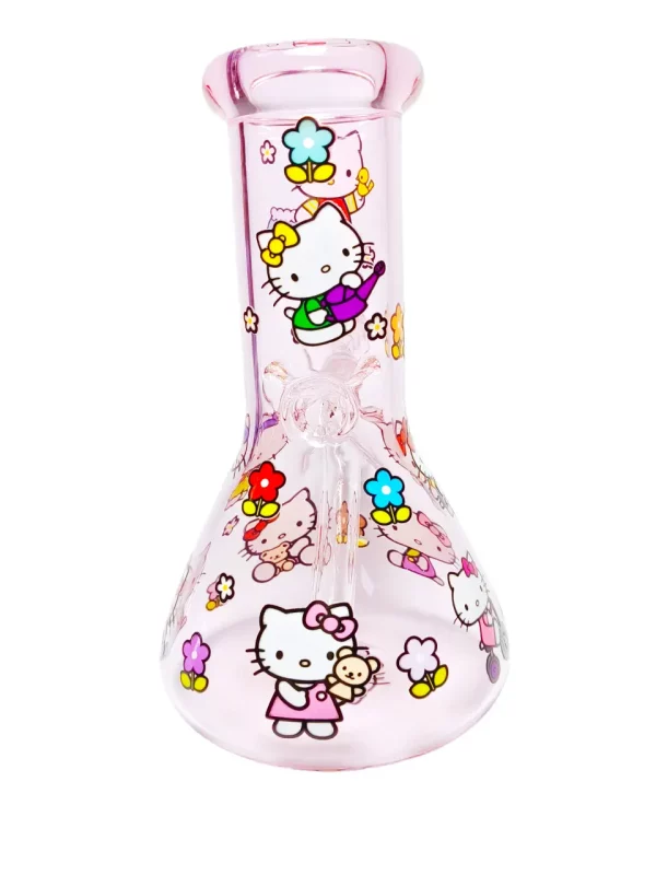 8" 5mm Adorable Light Pink Hello Kitty Beaker Bong