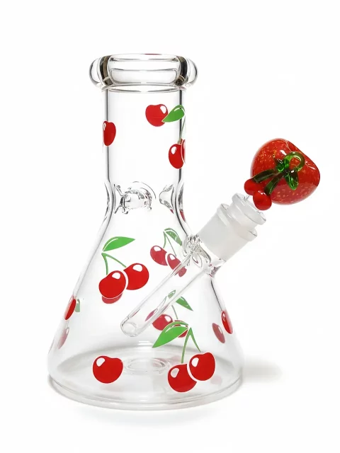 8" 5mm Cherry Crush Beaker Glass Bong