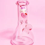 8" 5mm Hello Kitty Sweet Pink Beaker Glass Bong