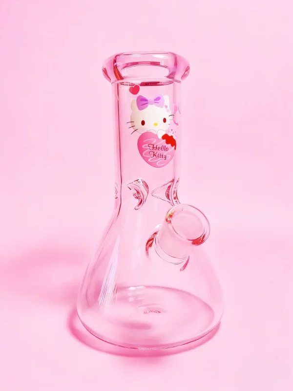 8" 5mm Hello Kitty Sweet Pink Beaker Glass Bong
