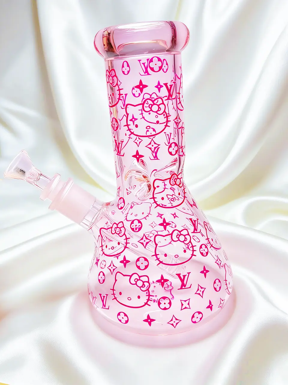 8" 5mm Hello Kitty x LV Monogram Beaker Glass Bong
