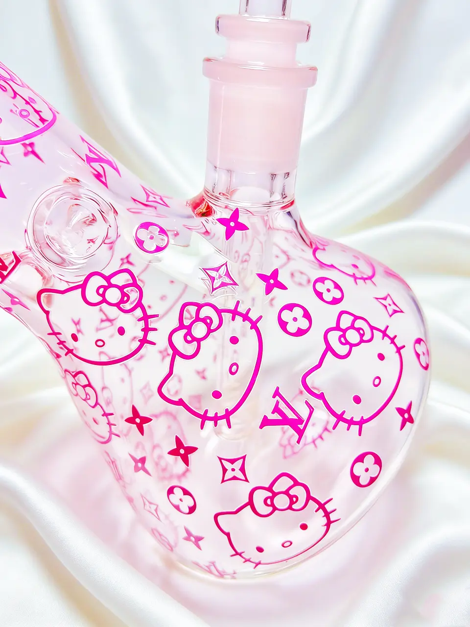8" 5mm Hello Kitty x LV Monogram Beaker Glass Bong