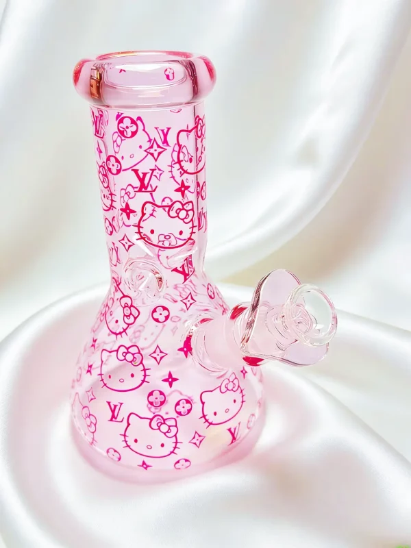 8" 5mm Hello Kitty x LV Monogram Beaker Glass Bong