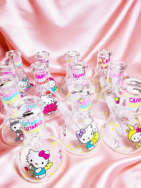 8" 5mm Hello Kitty Zodiac Glass Bong Collection