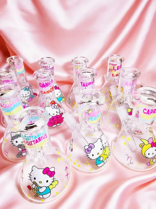 8" 5mm Hello Kitty Zodiac Glass Bong Collection