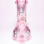 8" 5mm Kuromi Pink Sweetheart Beaker Glass Bong