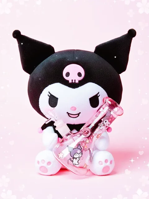 8″ 5mm Kuromi Pink Sweetheart Beaker Glass Bong 8" 5mm Kuromi Pink Sweetheart Beaker Glass Bong