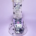 8" 5mm Kuromi Purple Magic Poker Beaker Glass Bong
