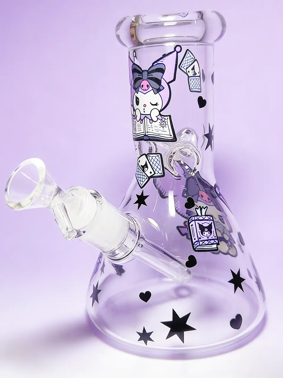 8" 5mm Kuromi Purple Magic Poker Beaker Glass Bong