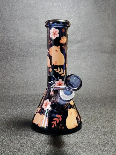 8 Deep Blue Capybara Beaker Glass Bong