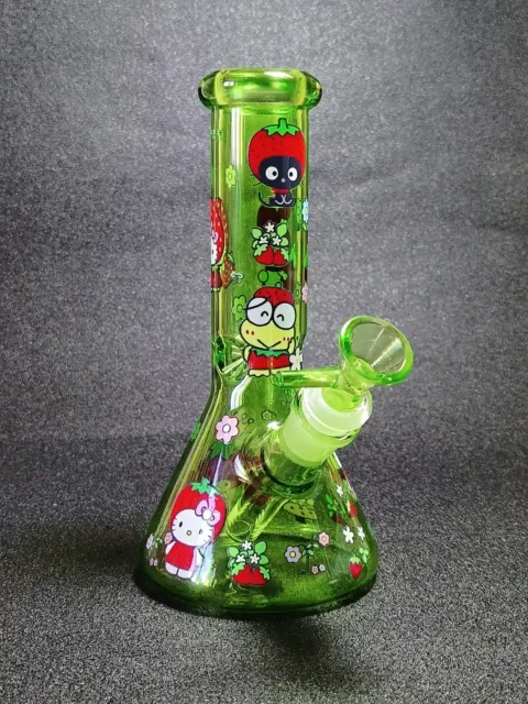 8 Emerald Strawberry Garden Sanrio Beaker Glass Bong