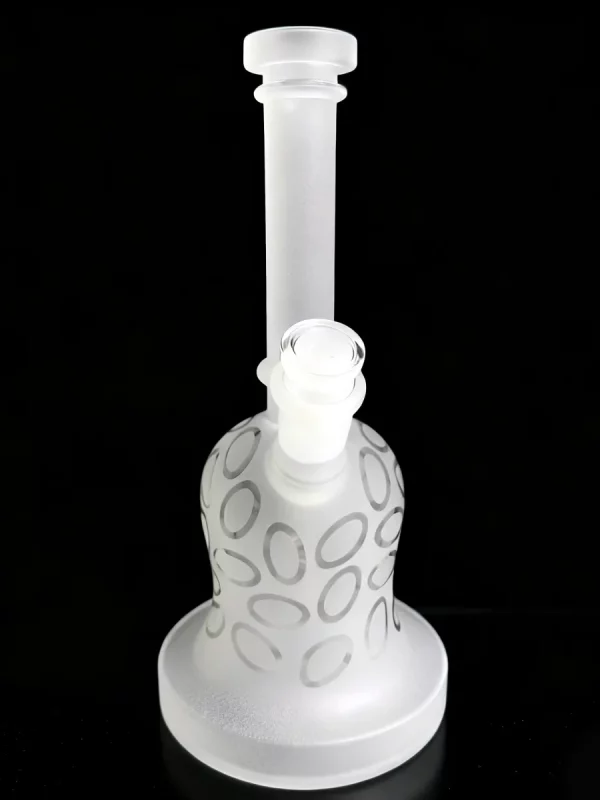 8 Frosted Glass Bong with Etched Oval Pattern