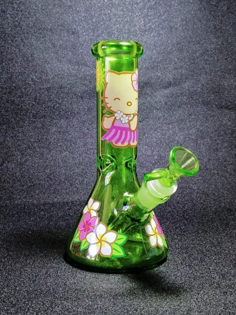 8 Hello Kitty Hawaiian Green Beaker Glass Bong
