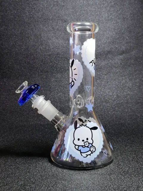 8 Pochacco Blue Star Beaker Glass Bong-2 8 Pochacco Blue Star Beaker Glass Bong