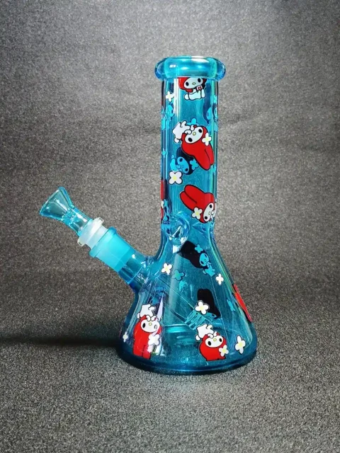 8 Red My Melody Sapphire-blue Beaker Glass Bong-2 8 Red My Melody Sapphire-blue Beaker Glass Bong