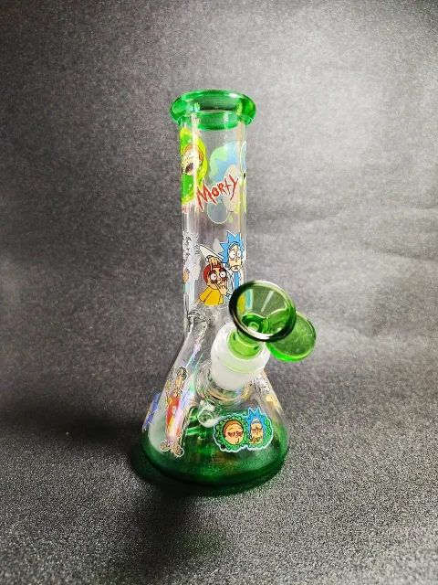 8 Rick and Morty Interdimensional Storm Glow Beaker Glass Bong
