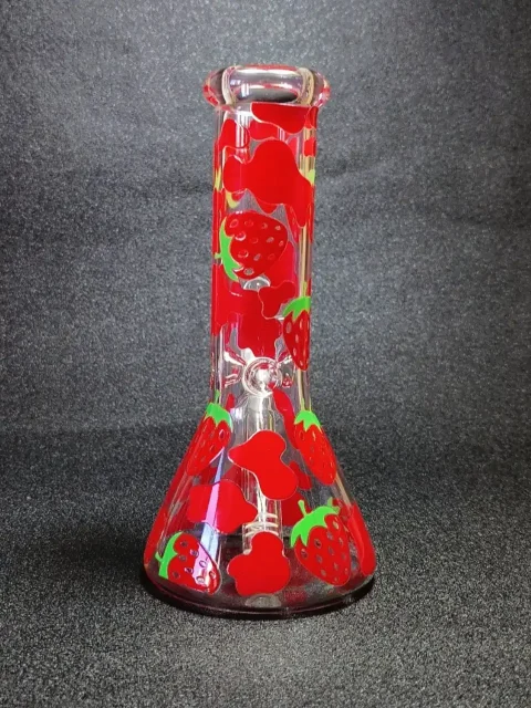 8 Strawberry Milk Flow Beaker Glass Bong-3 8 Strawberry Milk Flow Beaker Glass Bong