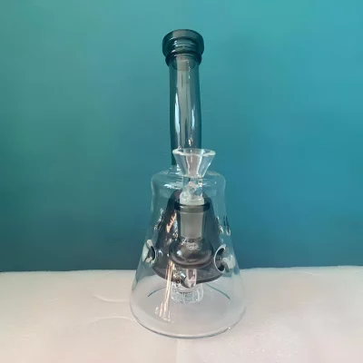 8" Bent Neck Pyramid Glass Bong with Matrix & Swiss Percs