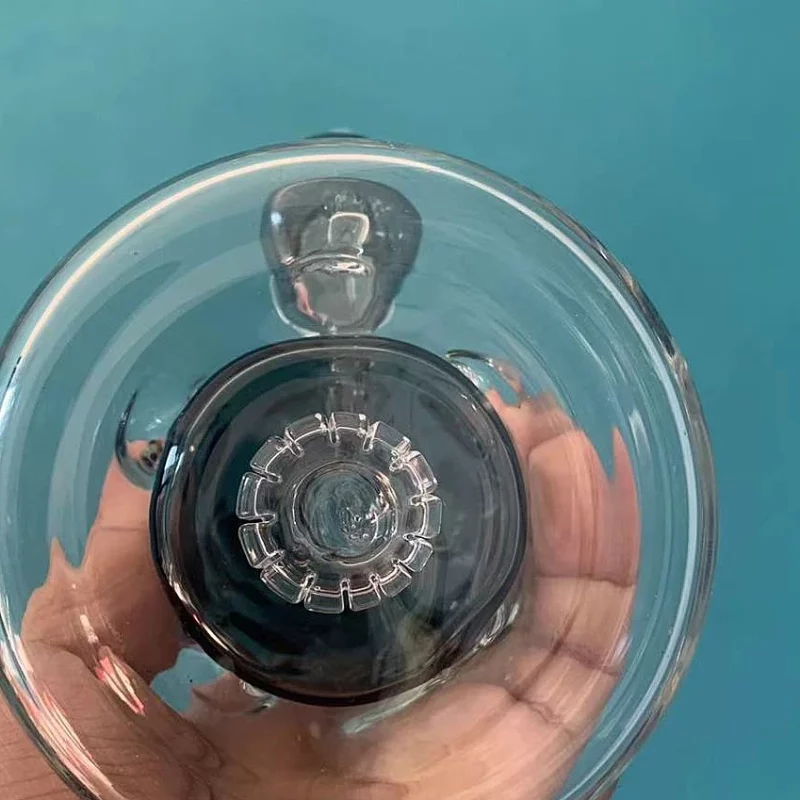 8" Bent Neck Pyramid Glass Bong with Matrix & Swiss Percs