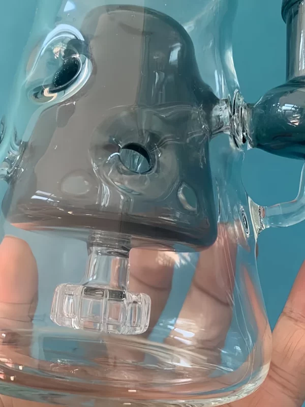 8" Bent Neck Pyramid Glass Bong with Matrix & Swiss Percs