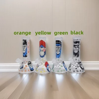 8" Glow-in-the-Dark Gorilla LV Glass Beaker Bong - Image 2