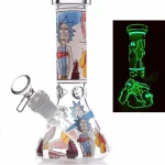 8" Glow-in-the-Dark Rick & Morty Beaker Glass Bong
