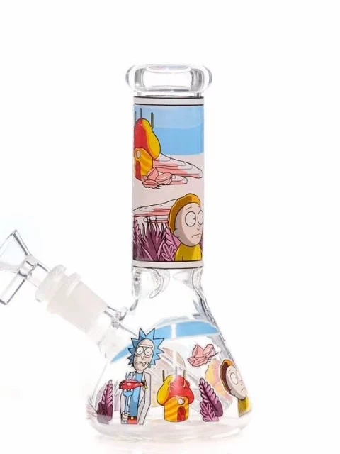 8" Glow-in-the-Dark Rick & Morty Beaker Glass Bong